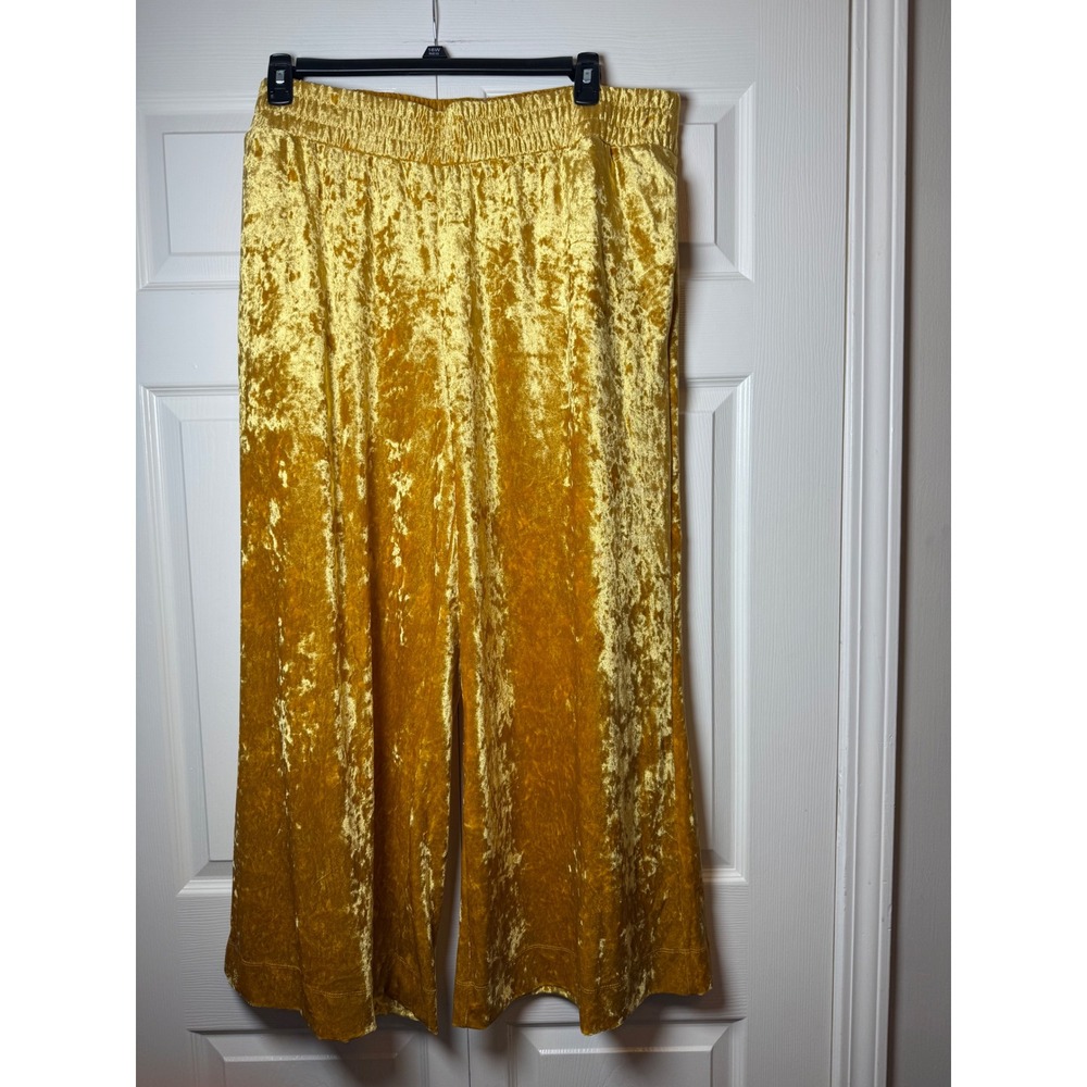 A New Day velvet gold wide-leg party pants